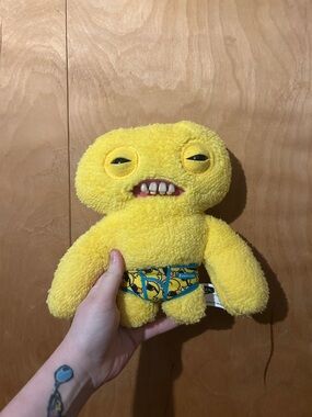 Plush Yellow Monster Toy with Patterned Swimwear - Kids Plush